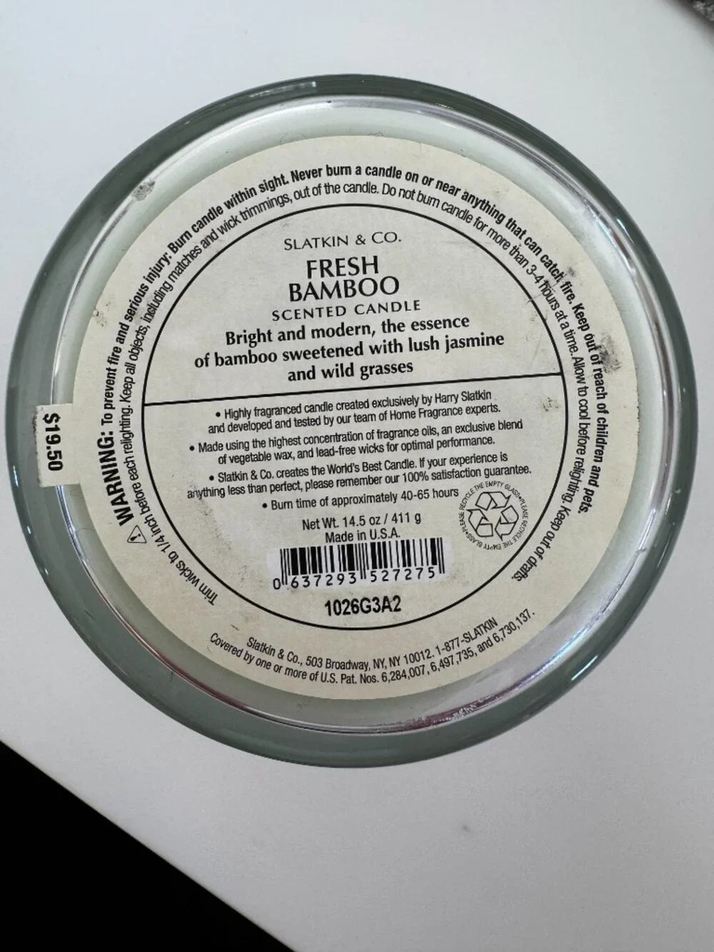 Bath & Body Works Fresh Bamboo 14.5 ounce 3-wick candle - Picture 3 of 3